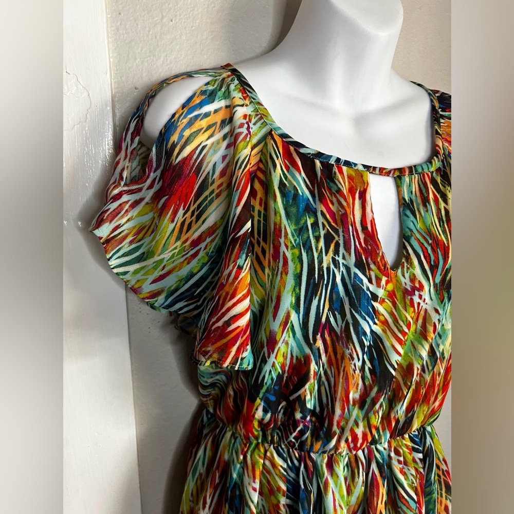 BCX | Multicolored A-line Wisp Print Pattern Dress | Women’s size M - Picture 3 of 15